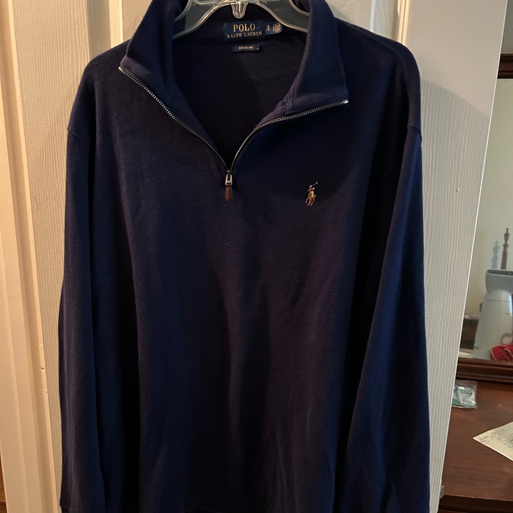 Ralph Lauren 3/4 Zipper Pullover Size LG Navy